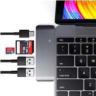 Satechi Aluminium Type-C Passthrough USB Hub (3x USB 3.0,MicroSD) - Space Grey - Replikátor portů