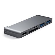 Satechi Aluminium Type-C Passthrough USB Hub (3x USB 3.0,MicroSD) - Space Grey - Replikátor portů