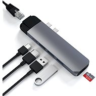 Satechi Aluminium Type-C PRO Hub (HDMI 4K,PassThroughCharging,1x USB3.0,1xSD,Ethernet) - Space Gray - Replikátor portů
