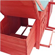  Kurník s kukaní červený 193 x 68 x 104 cm masivní jedlové dřevo - Kurník