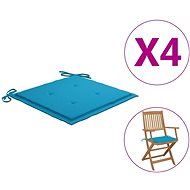 Podušky na zahradní židle 4 ks modré 40 × 40 × 3 cm - Polstr