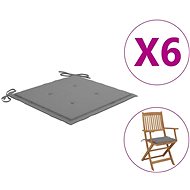 Podušky na zahradní židle 6 ks šedé 40 × 40 × 4 cm textil - Polstr