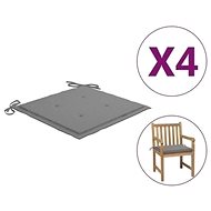 Podušky na zahradní židle 4 ks šedé 50 × 50 × 4 cm textil - Polstr