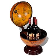 Stolní globus bar stojan na víno eukalyptové dřevo - Stojan na víno