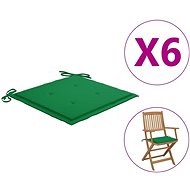 Podušky na zahradní židle 6 ks zelené 40 x 40 x 4 cm textil - Polstr