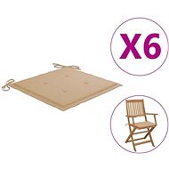 Podušky na zahradní židle 6 ks béžové 40 x 40 x 4 cm textil - Polstr