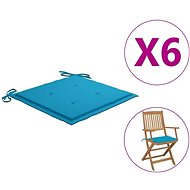 Podušky na zahradní židle 6 ks modré 40 x 40 x 4 cm textil - Polstr