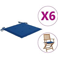 Podušky na zahradní židle 6 ks královsky modré 40x40x4cm textil - Polstr