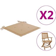Podušky na zahradní židle 2 ks béžové 40 x 40 x 4 cm textil - Polstr