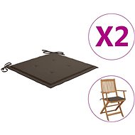 Podušky na zahradní židle 2 ks taupe 40 x 40 x 4 cm textil - Polstr