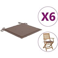 Podušky na zahradní židle 6 ks taupe 40 x 40 x 4 cm textil - Polstr