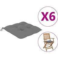 Podušky na židle 6 ks šedé 40 x 40 x 7 cm textil - Polstr