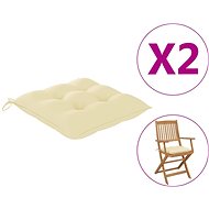 Podušky na židle 2 ks krémově bílé 40 x 40 x 7 cm textil - Polstr