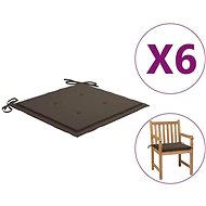 Podušky na zahradní židle 6 ks taupe 50 x 50 x 4 cm textil - Polstr