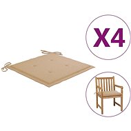Podušky na zahradní židle 4 ks béžové 50 x 50 x 4 cm textil - Polstr