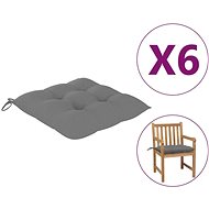 Podušky na židle 6 ks šedé 50 x 50 x 7 cm textil - Polstr
