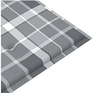 Poduška na zahradní lavici šedá károvaná 100 x 50 x 4 cm textil - Polstr