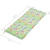 Poduška na zahradní lavici vzor listů 120 x 50 x 4 cm textil - Polstr