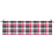 Poduška na zahradní lavici červená károvaná 180x50x4 cm textil - Polstr