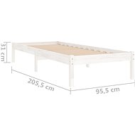 Shumee bílý masivní borovice 90×200 cm, 810003 - Rám postele
