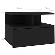 Nástěnný noční stolek černý 40 x 31 x 27 cm dřevotříska - Noční stolek
