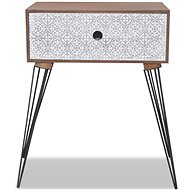 Noční stolek s 1 zásuvkou obdélníkový hnědý - Noční stolek