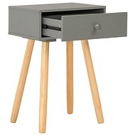 Noční stolek 2 ks šedý masivní borové dřevo - Noční stolek