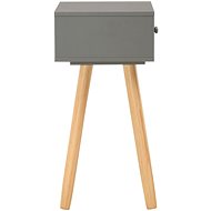 Noční stolek 2 ks šedý masivní borové dřevo - Noční stolek