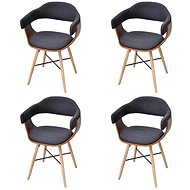 Jídelní židle 4 ks tmavě šedé ohýbané dřevo a textil - Jídelní židle