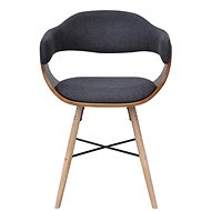 Jídelní židle 4 ks tmavě šedé ohýbané dřevo a textil - Jídelní židle