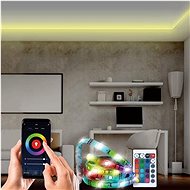 Solight Wifi Smart LED světelný pás, RGB, 5m, sada s adaptérem a dálkovým ovladačem - LED pásek