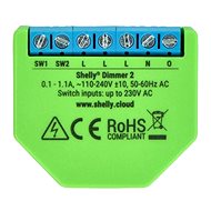 Shelly Stmívač 2, 10–200 W, nevyžaduje nulový vodič, WiFi - WiFi spínač