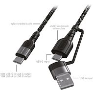 4smarts USB-A and USB-C to USB-C Cable ComboCord CA 1.5m fabric monochrome - Datový kabel