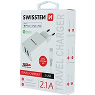 Swissten síťový adaptér SMART IC 2.1A + kabel lightning MFi 1.2m bílý - Nabíječka do sítě