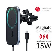 Swissten magnetický držák do auta s bezdrátovým nabíjením 15W (MagSafe compatible) - MagSafe držák na mobilní telefon