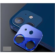 USAMS US-BH703 Metal Camera Lens Glass Film for iPhone 12 blue - Ochranné sklo