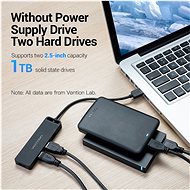 Vention 4-Port USB 2.0 Hub with Power Supply 0.15m Black - USB Hub