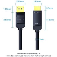 Vention 4K DisplayPort (DP) to HDMI Cable 3m Black - Video kabel