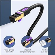 Vention Cat.7 SSTP Patch Cable 0.5m Black - Síťový kabel