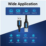 Vention USB 3.0 Male to USB Male Cable 2M Black PVC Type - Datový kabel