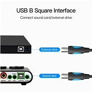 Vention USB-A -> USB-B Print Cable 1m Black - Datový kabel