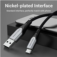 Vention Reversible USB 2.0 to Micro USB Cable 1M Gray Aluminum Alloy Type - Datový kabel