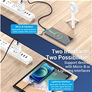 Vention MFi USB 2.0 to 2-in-1 Micro USB & Lightning Cable 0.5m Gray Aluminum Alloy Type - Datový kabel