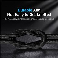 Vention Nylon Braided Type-C (USB-C) Cable (4K / PD / 60W / 5Gbps / 3A) 1m Gray - Datový kabel