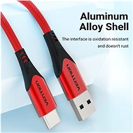Vention Type-C (USB-C) <-> USB 2.0 Cable 3A Red 2m Aluminum Alloy Type - Datový kabel