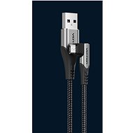 Vention Reversible 90° USB 2.0 -> microUSB Cotton Cable Gray 0.5m Aluminium Alloy Type - Datový kabel