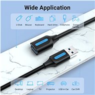 Vention USB 3.0 Male to USB Female Extension Cable 0.5M Black PVC Type - Datový kabel