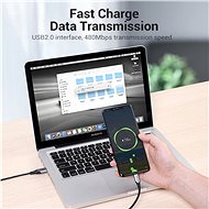 Vention USB-C to USB 2.0 Fast Charging Cable 5A 2M Gray Aluminum Alloy Type - Datový kabel