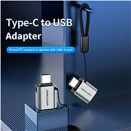 Vention USB-C (M) to USB 3.0 (F) OTG Adapter Gray Aluminum Alloy Type - Redukce