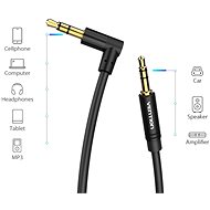 Vention 3.5mm to 3.5mm Jack 90° Audio Cable 1.5m Black Metal Type - Audio kabel